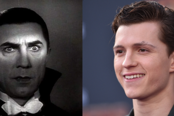 A picture of Bela Lugosi, alongside a picture of Tom Holland